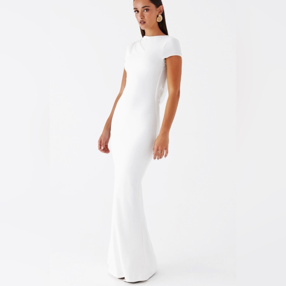 Peppermayo White Short Sleeve Midi Gown
